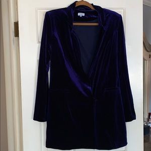 Tobi Blue Velvet Blazer Dress